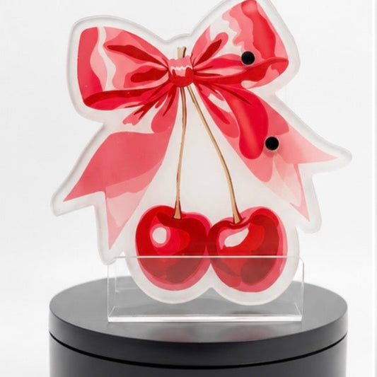 Pink Cherry Bow Tile